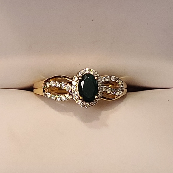 NWT Teal Grandidierite & Zircon Gold Ring Size 9 - Picture 9 of 14